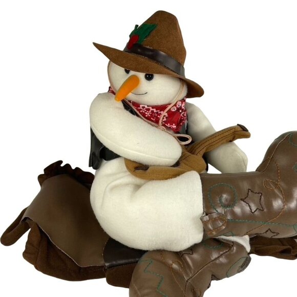 Cowboy Plush with Saddle Weighted to Sit on Mantel Western Decoration u 16 in u - Picture 7 of 16